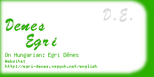 denes egri business card