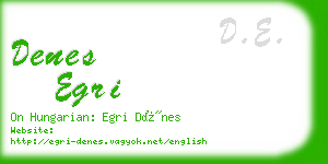 denes egri business card